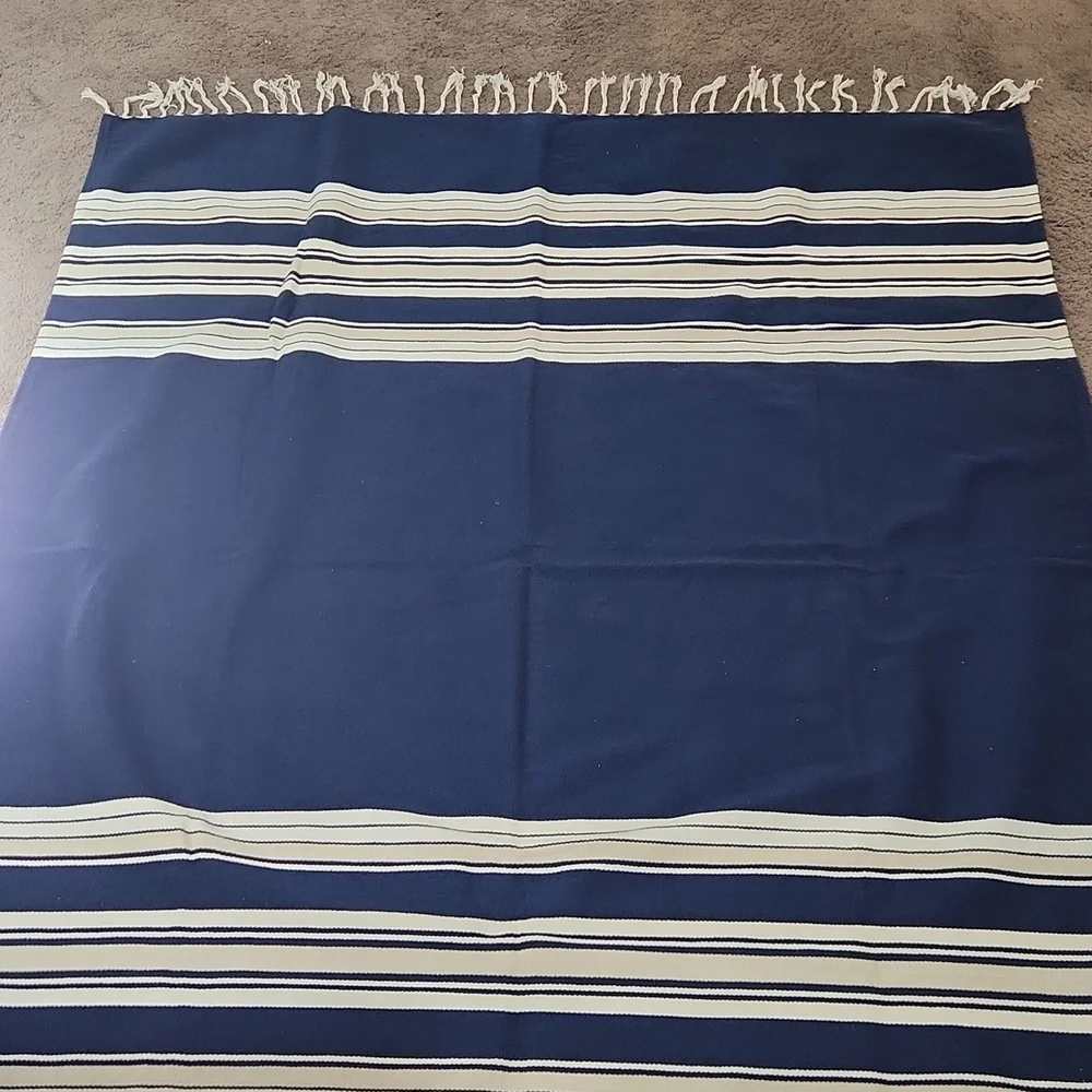 Navy pottery barn rug